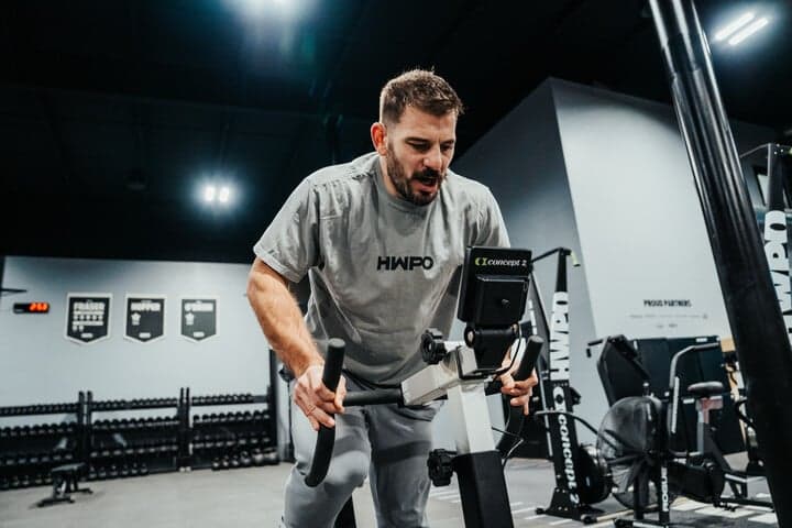 mat fraser on concept2 bikeerg