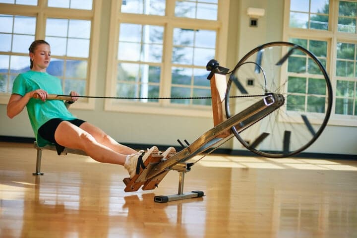 Women on Model A RowErg