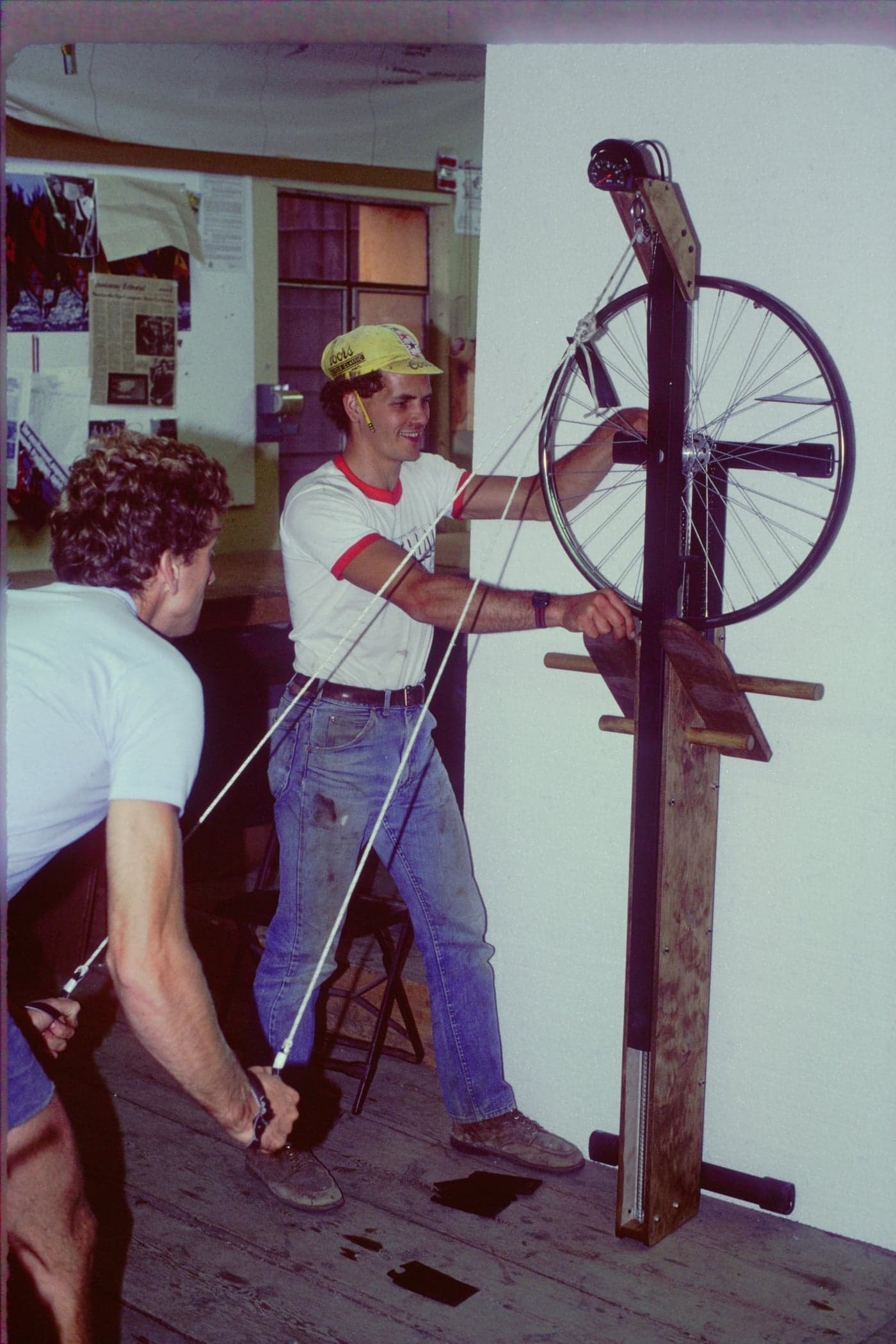 Testing out an early SkiErg prototype