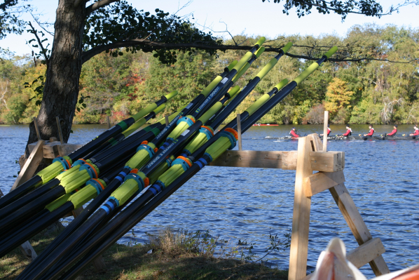 oar rack on river